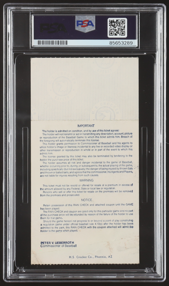 Ozzie Smith Signed 1985 All Star Game Ticket (PSA | Autograph Graded PSA 10) at PristineAuction.com Ozzie Smith Signed 1985 All Star Game Ticket (PSA | Autograph Graded PSA 10) at PristineAuction.com