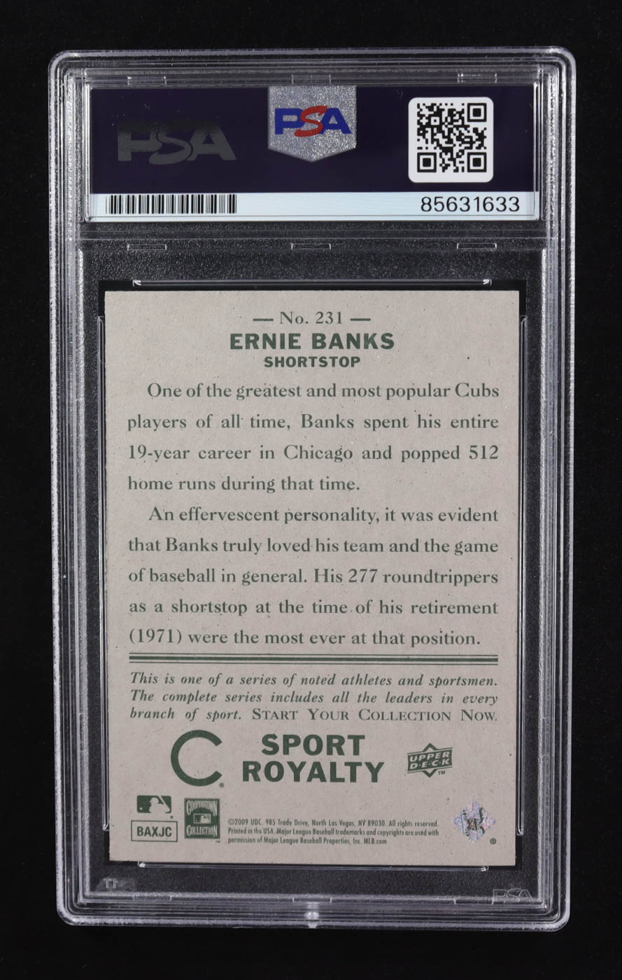 Ernie Banks Signed 2009 Upper Deck Goudey #231 (PSA) at PristineAuction.com Ernie Banks Signed 2009 Upper Deck Goudey #231 (PSA) at PristineAuction.com