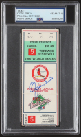 Ozzie Smith Signed 1987 Busch Stadium World Series Ticket (PSA | Autograph Graded PSA 10) at PristineAuction.com