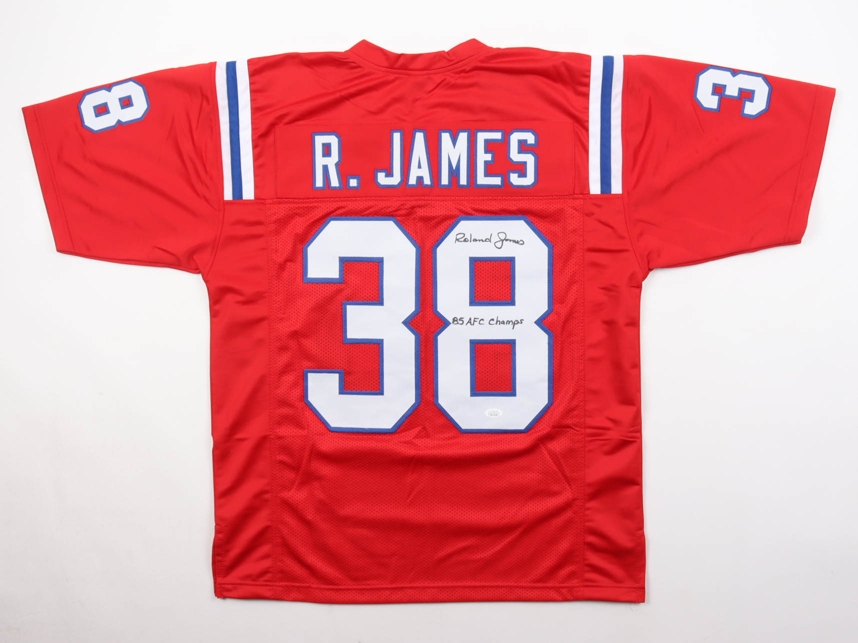 Roland James Signed Jersey Inscribed "85 AFC Champs" (JSA) at PristineAuction.com Roland James Signed Jersey Inscribed "85 AFC Champs" (JSA) at PristineAuction.com