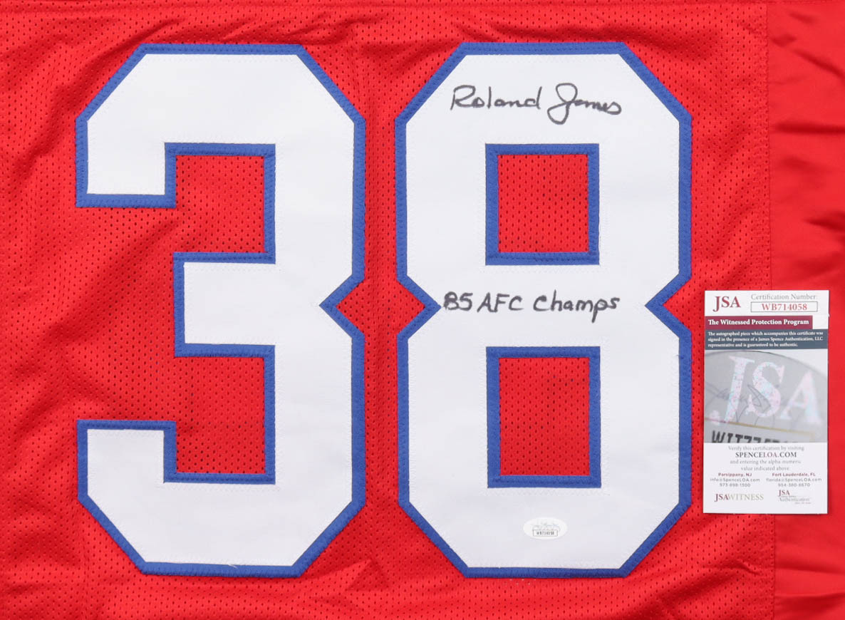 Roland James Signed Jersey Inscribed "85 AFC Champs" (JSA) at PristineAuction.com Roland James Signed Jersey Inscribed "85 AFC Champs" (JSA) at PristineAuction.com