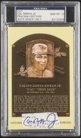 Cal Ripken Jr. Signed Cut on Hall of Fame Plaque Postcard (PSA 10) at PristineAuction.com