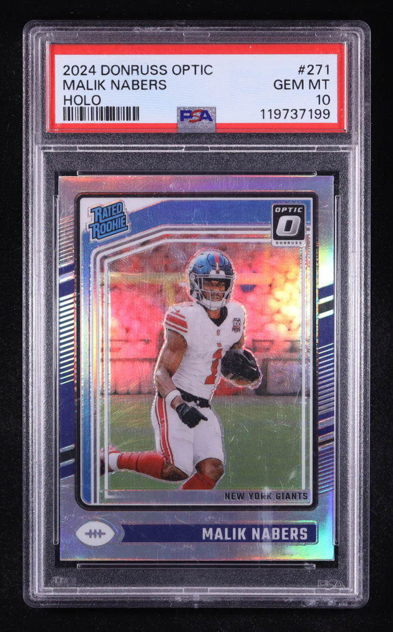 Malik Nabers 2024 Donruss Optic Holo #271 RR RC (PSA 10) at PristineAuction.com Malik Nabers 2024 Donruss Optic Holo #271 RR RC (PSA 10) at PristineAuction.com