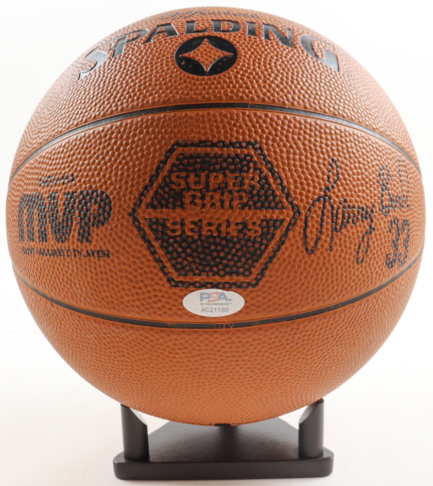 Larry Bird Signed Vintage 1987 Larry Bird Basketball With Display Stand (PSA) at PristineAuction.com Larry Bird Signed Vintage 1987 Larry Bird Basketball With Display Stand (PSA) at PristineAuction.com