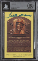 Ted Williams Signed Hall Of Fame Plaque Postcard (BAS) at PristineAuction.com