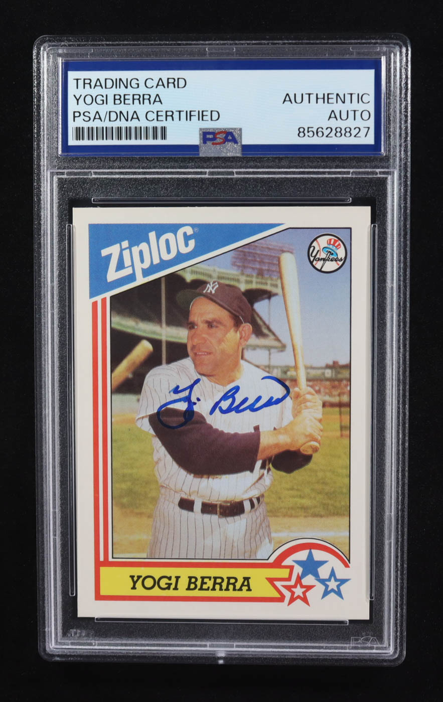Yogi Berra Signed 1992 Ziploc #10 (PSA) at PristineAuction.com Yogi Berra Signed 1992 Ziploc #10 (PSA) at PristineAuction.com