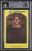 Joe DiMaggio Signed Hall Of Fame Plaque Postcard (BAS) at PristineAuction.com