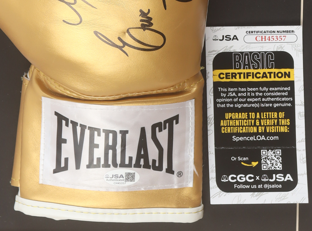 Julio Cesar Chavez, Marco Antonio Barrera & Erik Morales Signed "Kings Of Mexico Boxing" Custom Framed Everlast Golden Boxing Glove Set Display (JSA) at PristineAuction.com Julio Cesar Chavez, Marco Antonio Barrera & Erik Morales Signed "Kings Of Mexico Boxing" Custom Framed Everlast Golden Boxing Glove Set Display (JSA) at PristineAuction.com