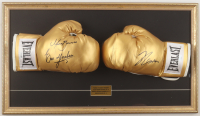 Julio Cesar Chavez, Marco Antonio Barrera & Erik Morales Signed "Kings Of Mexico Boxing" Custom Framed Everlast Golden Boxing Glove Set Display (JSA) at PristineAuction.com
