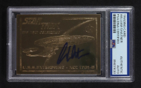 William Shatner Signed 1995 Skybox Star Trek 23KT Gold Card (PSA) at PristineAuction.com