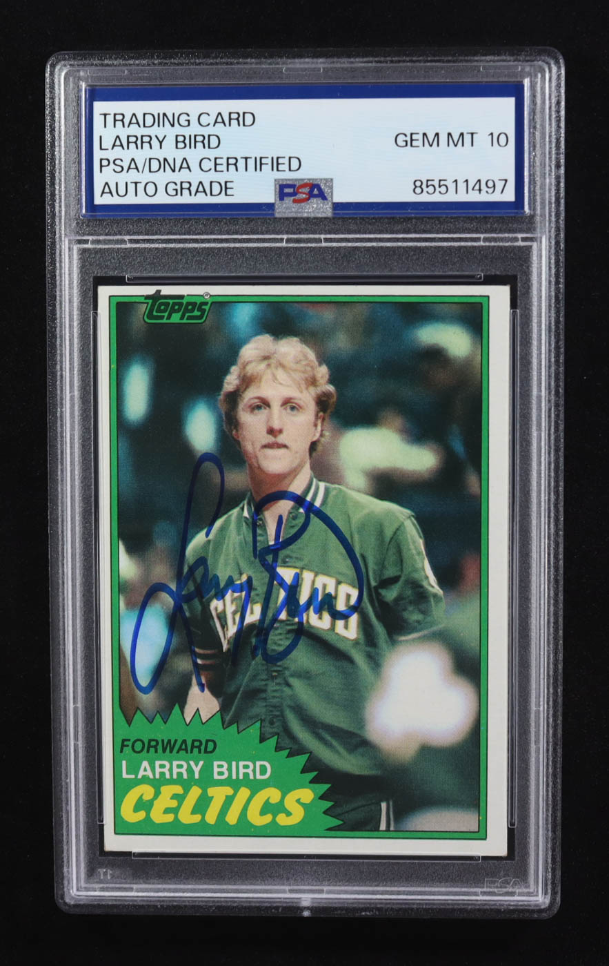 Larry Bird Signed 1981-82 Topps #4 (PSA | Auto 10) at PristineAuction.com Larry Bird Signed 1981-82 Topps #4 (PSA | Auto 10) at PristineAuction.com