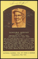 Sandy Koufax Signed Hall Of Fame Plaque Postcard (JSA) at PristineAuction.com