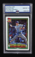Nolan Ryan Signed 1991 Topps RB #6 Inscribed "The Ryan Express" (PSA | Auto 10) at PristineAuction.com