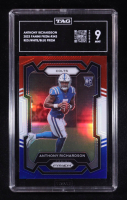 Anthony Richardson 2023 Panini Prizm Prizms Red White and Blue #343 RC (TAG 9) at PristineAuction.com