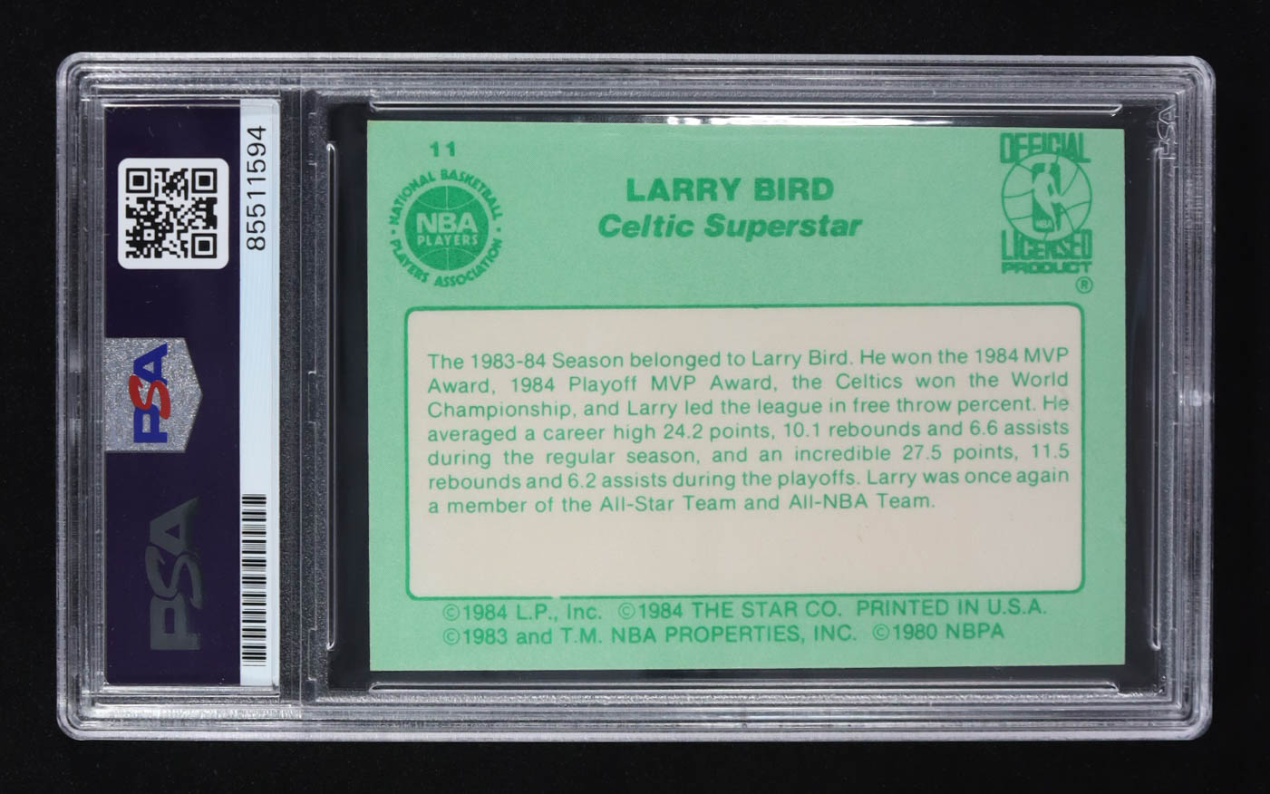 Larry Bird Signed 1984 Star Larry Bird #11 (PSA | Auto 10) at PristineAuction.com Larry Bird Signed 1984 Star Larry Bird #11 (PSA | Auto 10) at PristineAuction.com