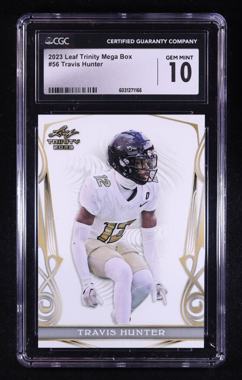 Travis Hunter 2023 Leaf Trinity Mega Box #56 RC (CGC 10) at PristineAuction.com Travis Hunter 2023 Leaf Trinity Mega Box #56 RC (CGC 10) at PristineAuction.com