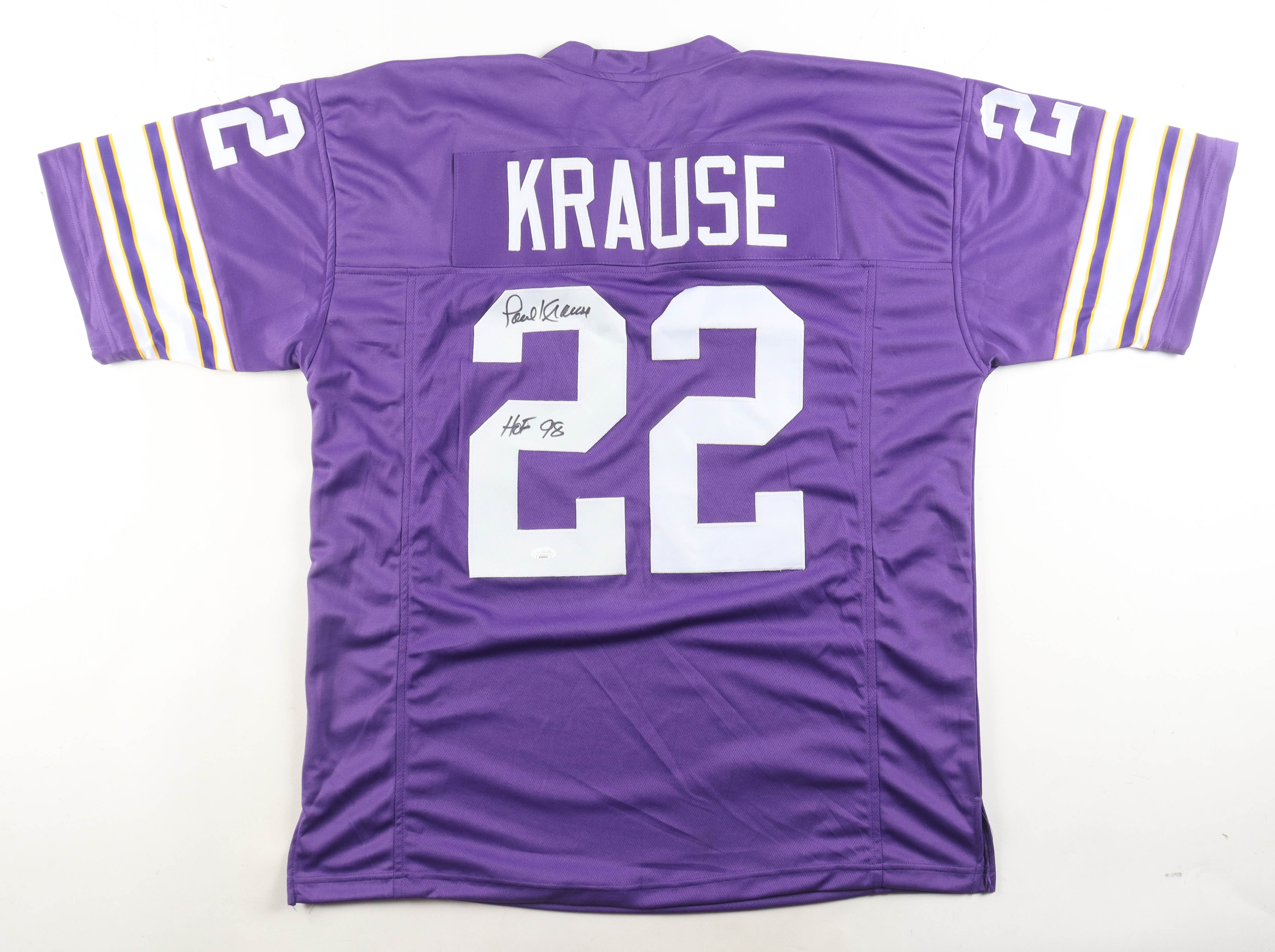 Paul Krause Signed Jersey Inscribed "HOF 98" (JSA) at PristineAuction.com Paul Krause Signed Jersey Inscribed "HOF 98" (JSA) at PristineAuction.com
