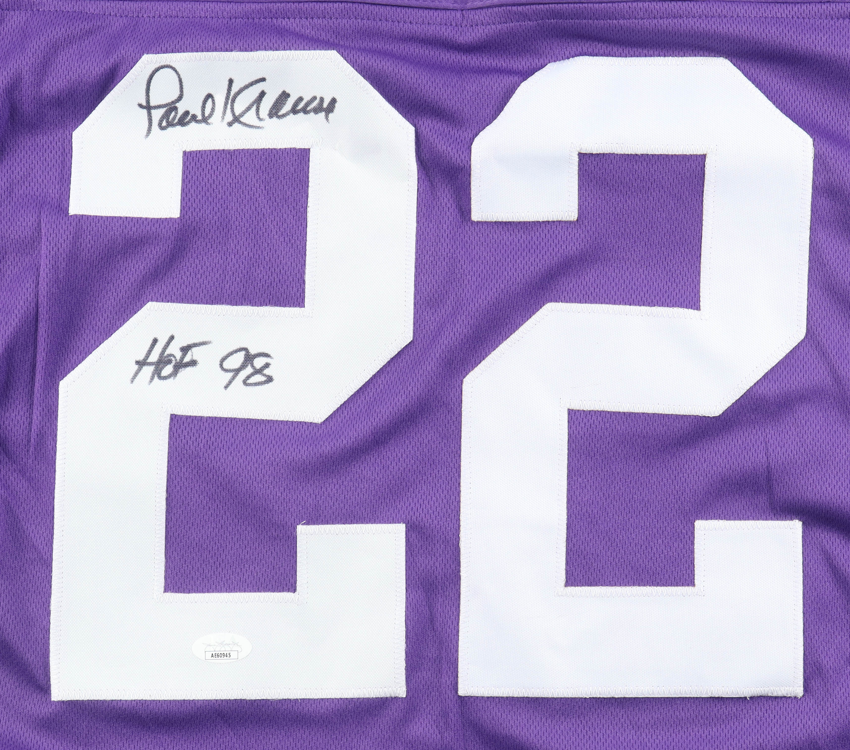 Paul Krause Signed Jersey Inscribed "HOF 98" (JSA) at PristineAuction.com Paul Krause Signed Jersey Inscribed "HOF 98" (JSA) at PristineAuction.com