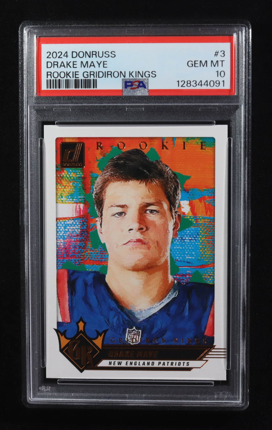 Drake Maye 2024 Donruss Rookie Gridiron Kings #3 RC (PSA 10) at PristineAuction.com Drake Maye 2024 Donruss Rookie Gridiron Kings #3 RC (PSA 10) at PristineAuction.com