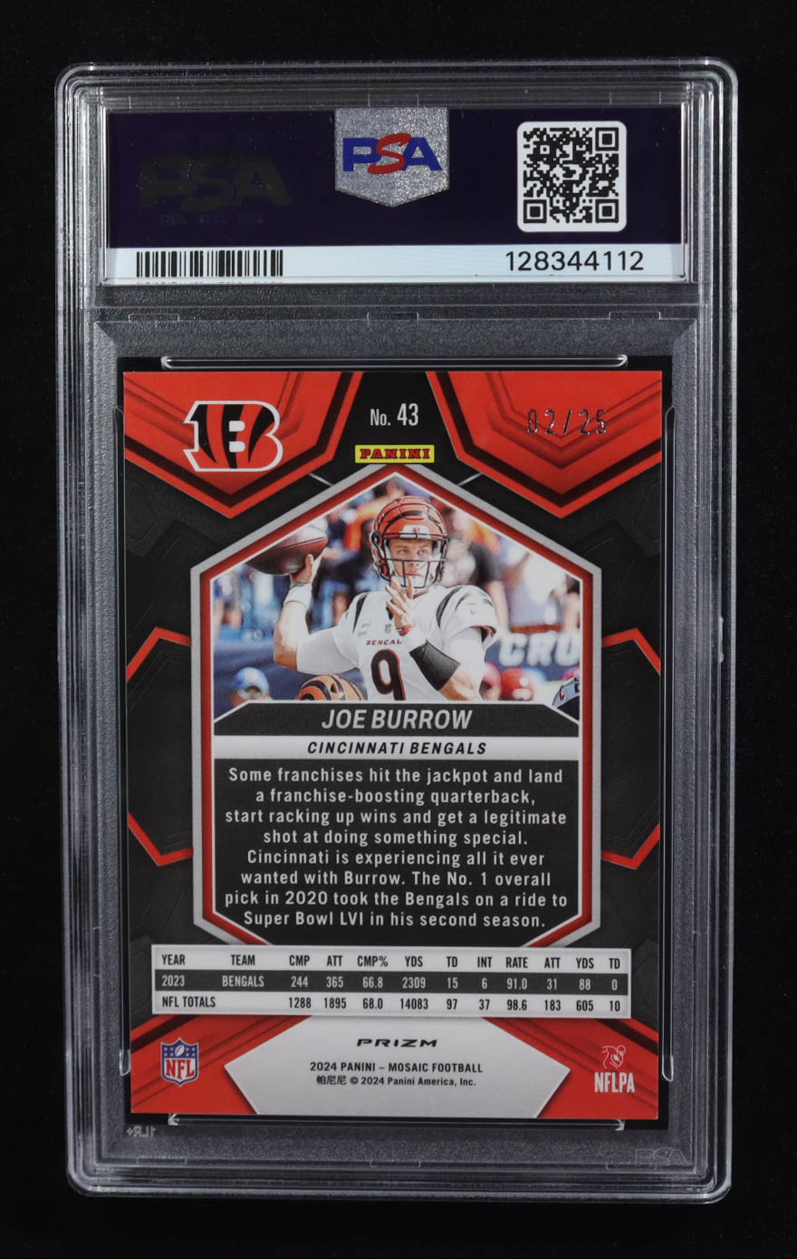 Joe Burrow 2024 Mosaic Mosaic White #43 (PSA 9) at PristineAuction.com Joe Burrow 2024 Mosaic Mosaic White #43 (PSA 9) at PristineAuction.com