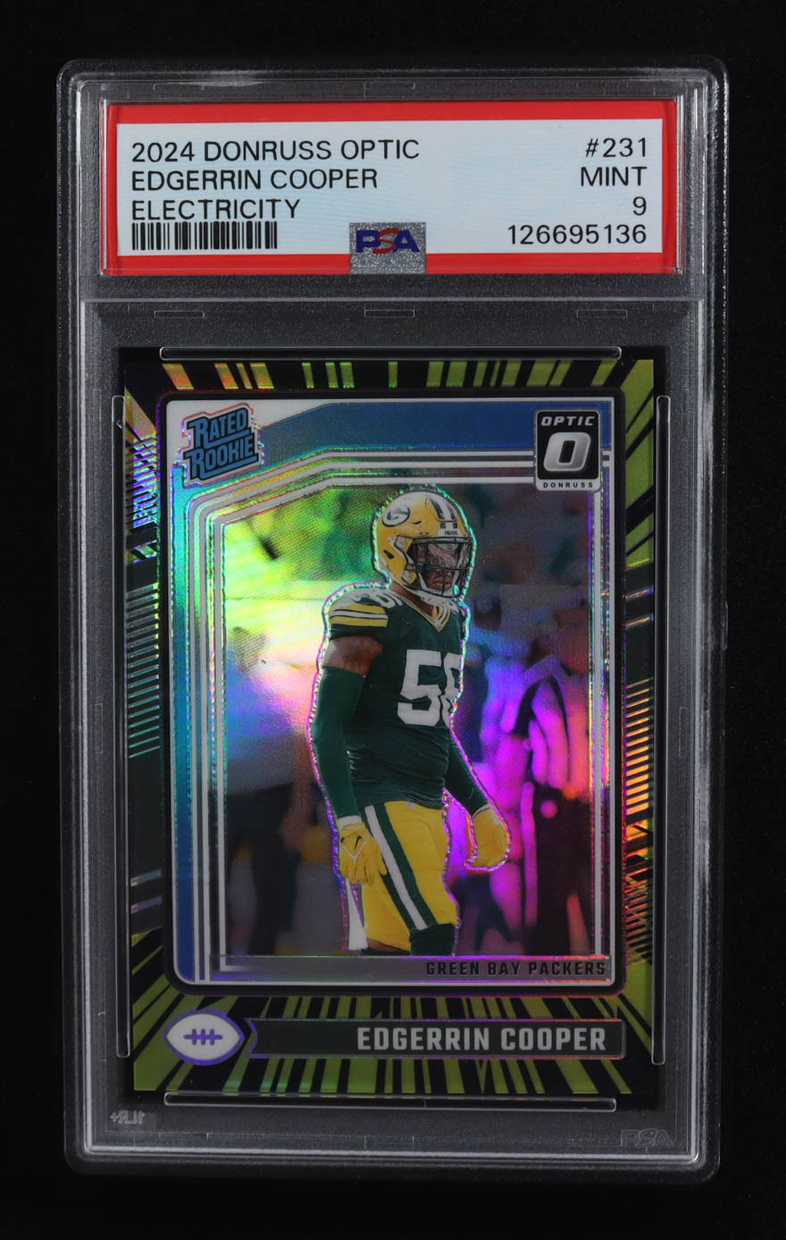 Edgerrin Cooper 2024 Donruss Optic Electricity RR #231 RC #30/75 (PSA 9) at PristineAuction.com Edgerrin Cooper 2024 Donruss Optic Electricity RR #231 RC #30/75 (PSA 9) at PristineAuction.com