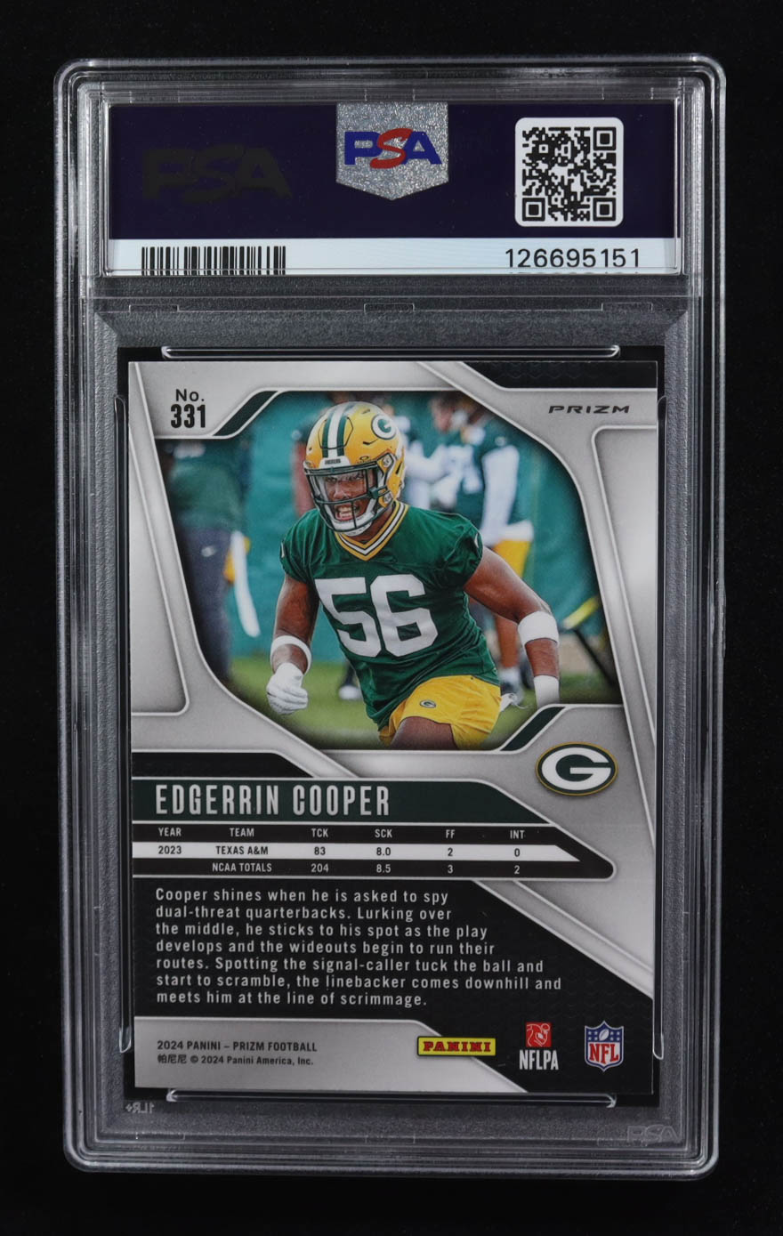 Edgerrin Cooper 2024 Panini Prizm Disco Prizm #331 (PSA 10) at PristineAuction.com Edgerrin Cooper 2024 Panini Prizm Disco Prizm #331 (PSA 10) at PristineAuction.com