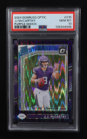 JJ McCarthy 2024 Donruss Optic RR Purple Shock #235 RC (PSA 10) at PristineAuction.com