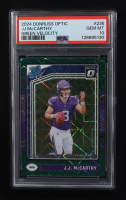 JJ McCarthy 2024 Donruss Optic RR Green Velocity #235 RC (PSA 10) at PristineAuction.com