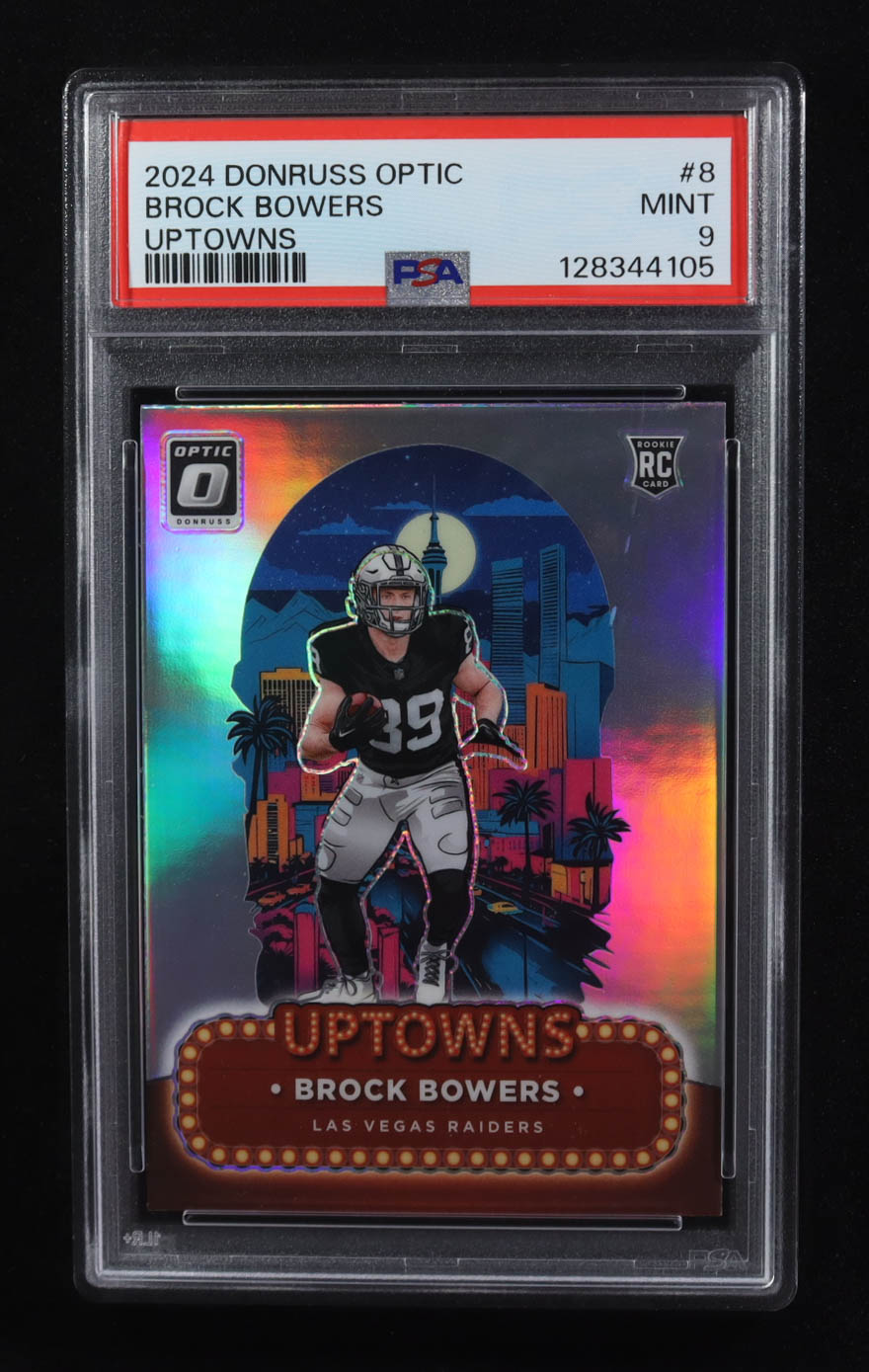 Brock Bowers 2024 Donruss Optic Uptowns #8 RC (PSA 9) at PristineAuction.com Brock Bowers 2024 Donruss Optic Uptowns #8 RC (PSA 9) at PristineAuction.com
