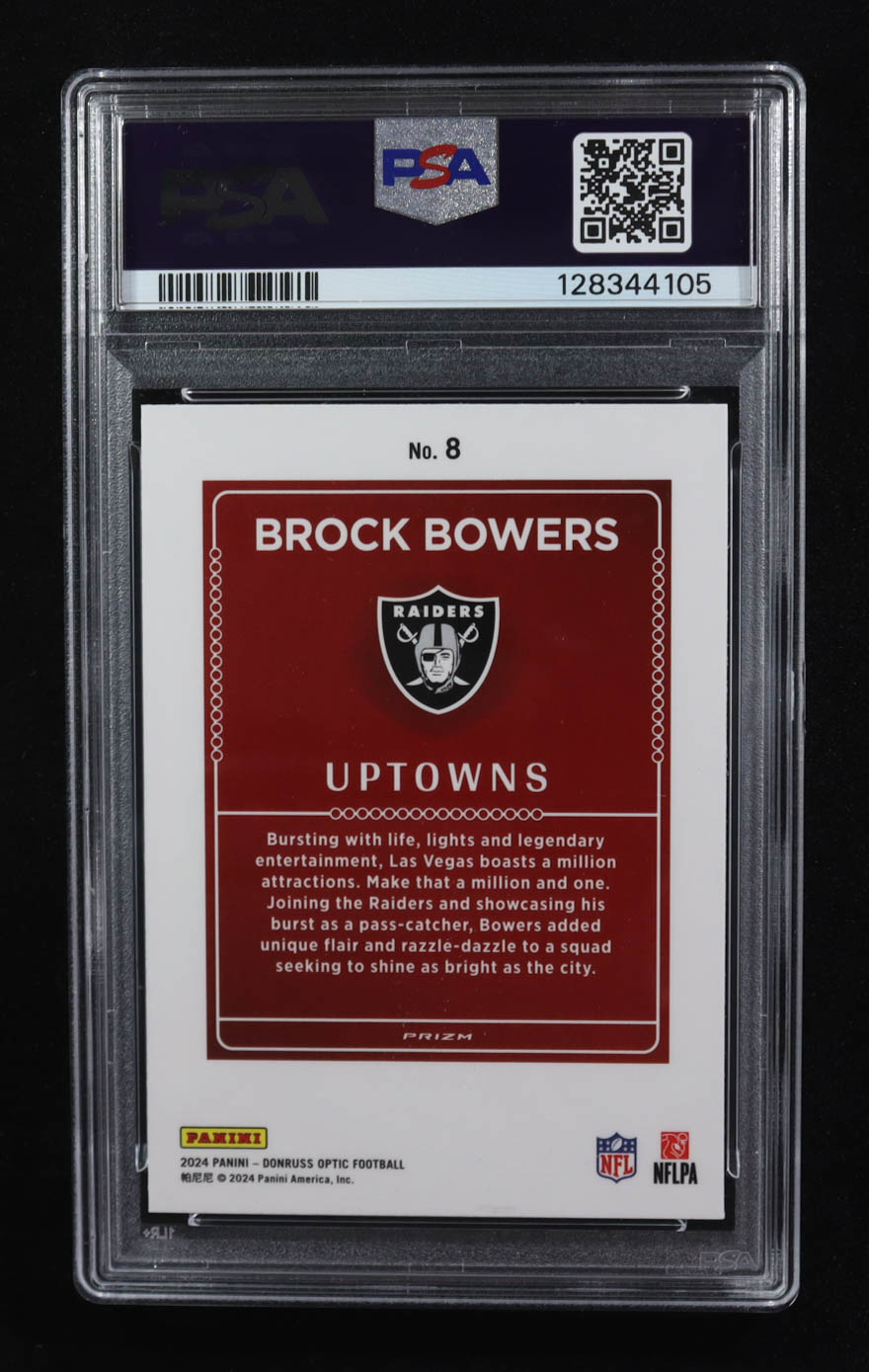Brock Bowers 2024 Donruss Optic Uptowns #8 RC (PSA 9) at PristineAuction.com Brock Bowers 2024 Donruss Optic Uptowns #8 RC (PSA 9) at PristineAuction.com