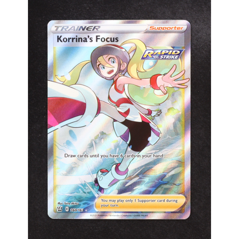 Korrina’s Focus 2021 Pokemon Battle Skies #160 Holo at PristineAuction.com