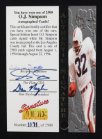 O.J. Simpson 1994 Signature Rookies Tetrad Titans Autographs #129 #1171/2500 at PristineAuction.com
