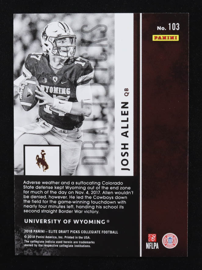 Josh Allen 2018 Elite Draft Picks #103A RC at PristineAuction.com Josh Allen 2018 Elite Draft Picks #103A RC at PristineAuction.com