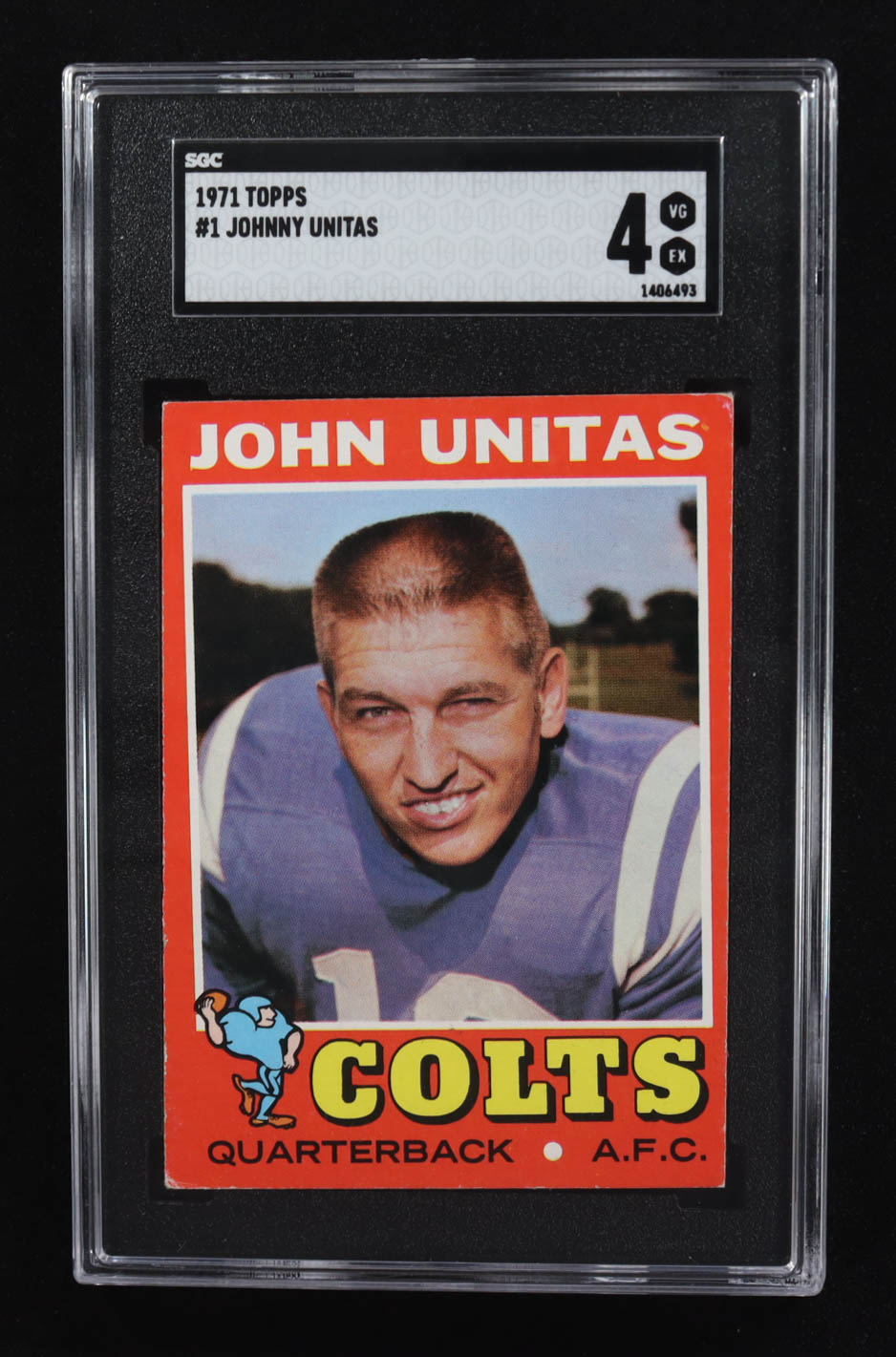 Johnny Unitas 1971 Topps #1 (SGC 4) at PristineAuction.com Johnny Unitas 1971 Topps #1 (SGC 4) at PristineAuction.com
