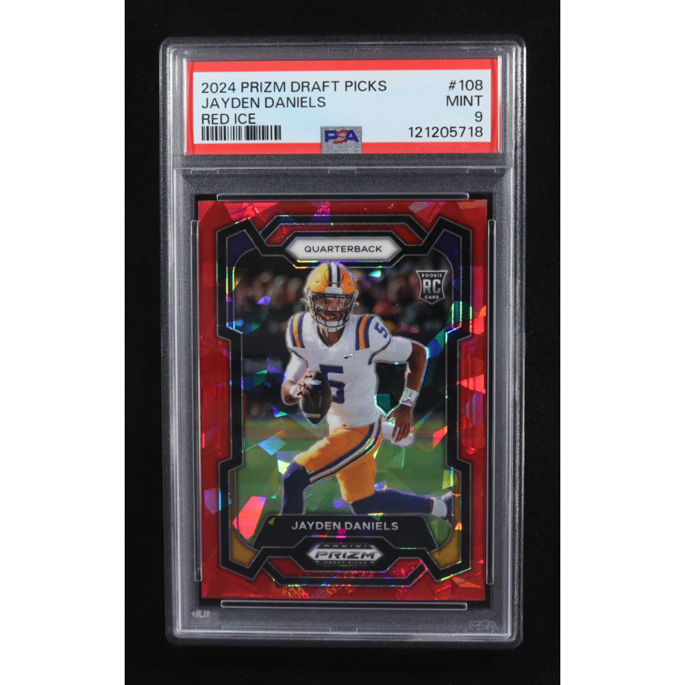 Jayden Daniels 2024 Panini Prizm Draft Picks Prizms Red Ice #108 RC (PSA 9) at PristineAuction.com
