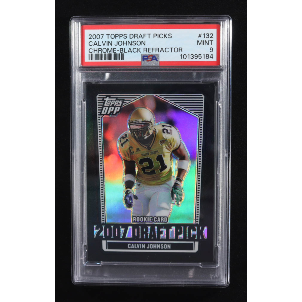 Calvin Johnson 2007 Topps Draft Picks and Prospects Chrome Black Refractor #132 RC (PSA 9) at PristineAuction.com
