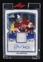 Joe Montana 2021 Leaf Art of Sport Visual Art Memorabilia Autographs Navy #VAJM1 #5/15 at PristineAuction.com