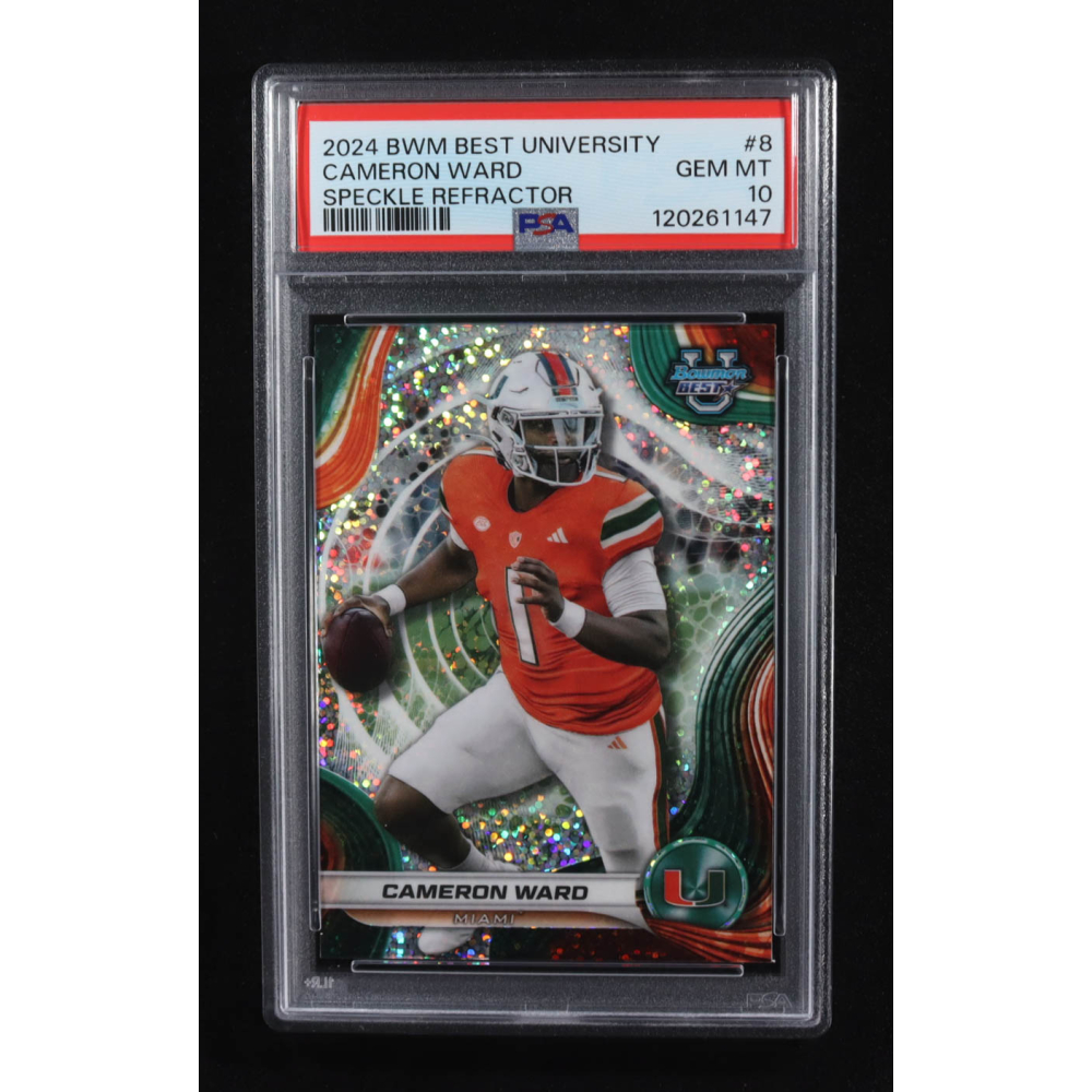 Cameron Ward 2024 Bowman's Best University Speckle Refractor #8 RC (PSA 10) at PristineAuction.com