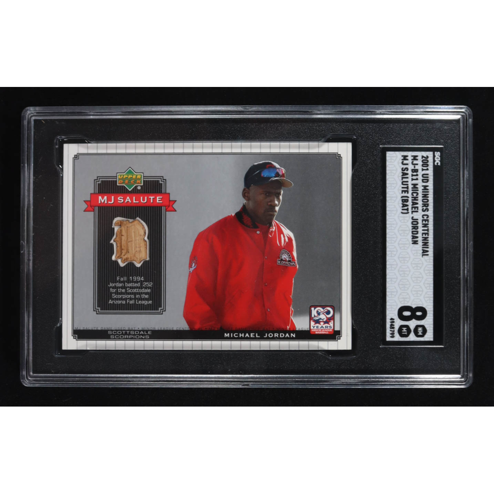 Michael Jordan 2001 Upper Deck Minors Centennial MJ Game Bat #MJB11 (SGC 8) at PristineAuction.com