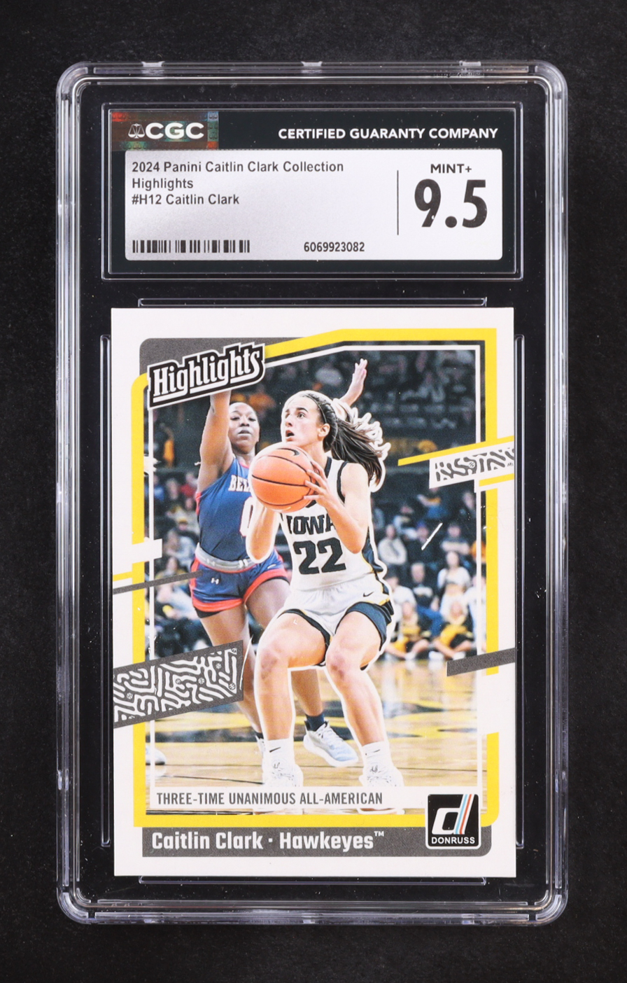 Caitlin Clark 2024 Panini Caitlin Clark Collection Donruss Highlights #12 RC (CGC 9.5) at PristineAuction.com Caitlin Clark 2024 Panini Caitlin Clark Collection Donruss Highlights #12 RC (CGC 9.5) at PristineAuction.com