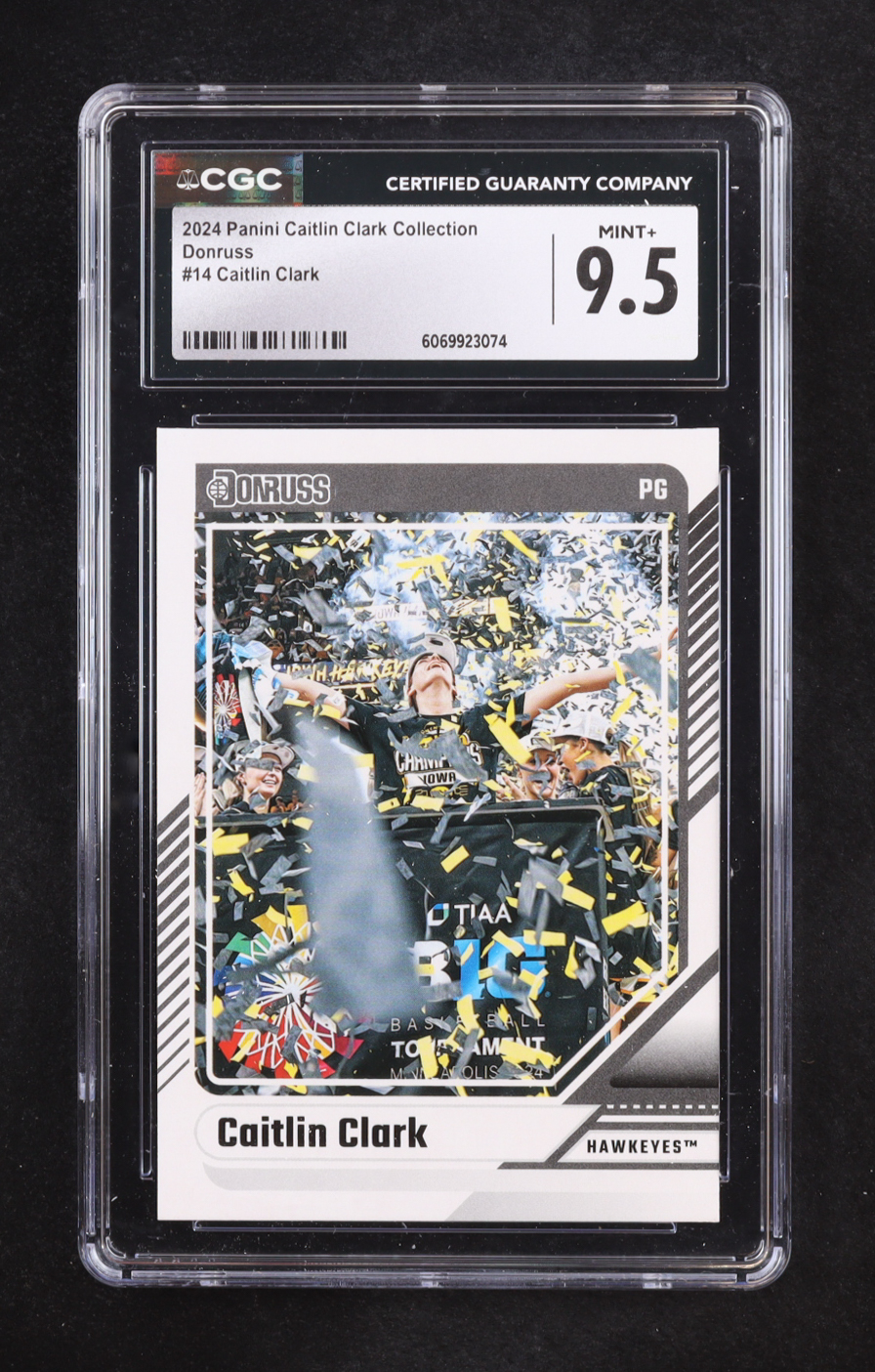 Caitlin Clark 2024 Panini Caitlin Clark Collection Donruss #14 RC (CGC 9.5) at PristineAuction.com Caitlin Clark 2024 Panini Caitlin Clark Collection Donruss #14 RC (CGC 9.5) at PristineAuction.com