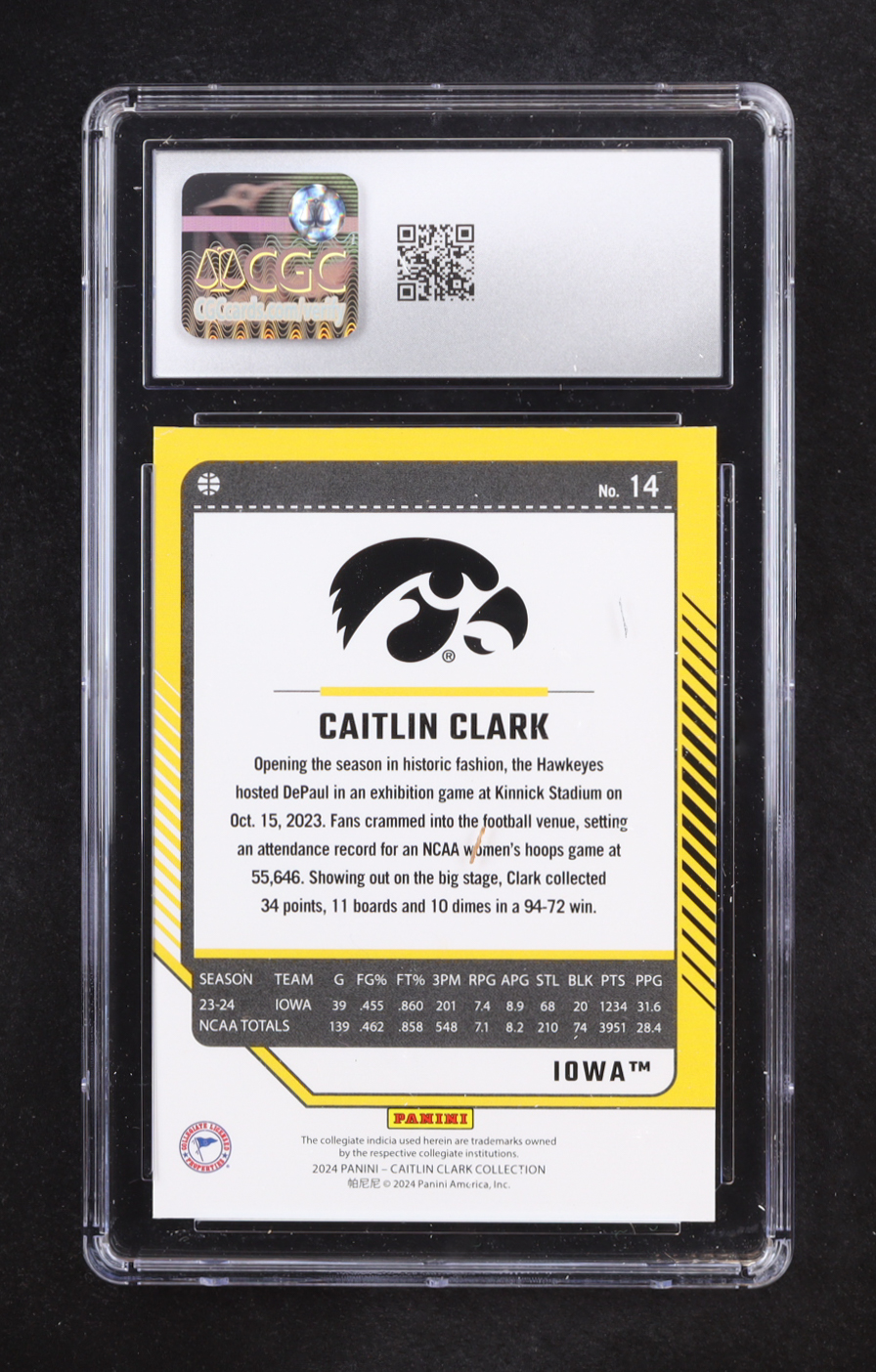 Caitlin Clark 2024 Panini Caitlin Clark Collection Donruss #14 RC (CGC 9.5) at PristineAuction.com Caitlin Clark 2024 Panini Caitlin Clark Collection Donruss #14 RC (CGC 9.5) at PristineAuction.com
