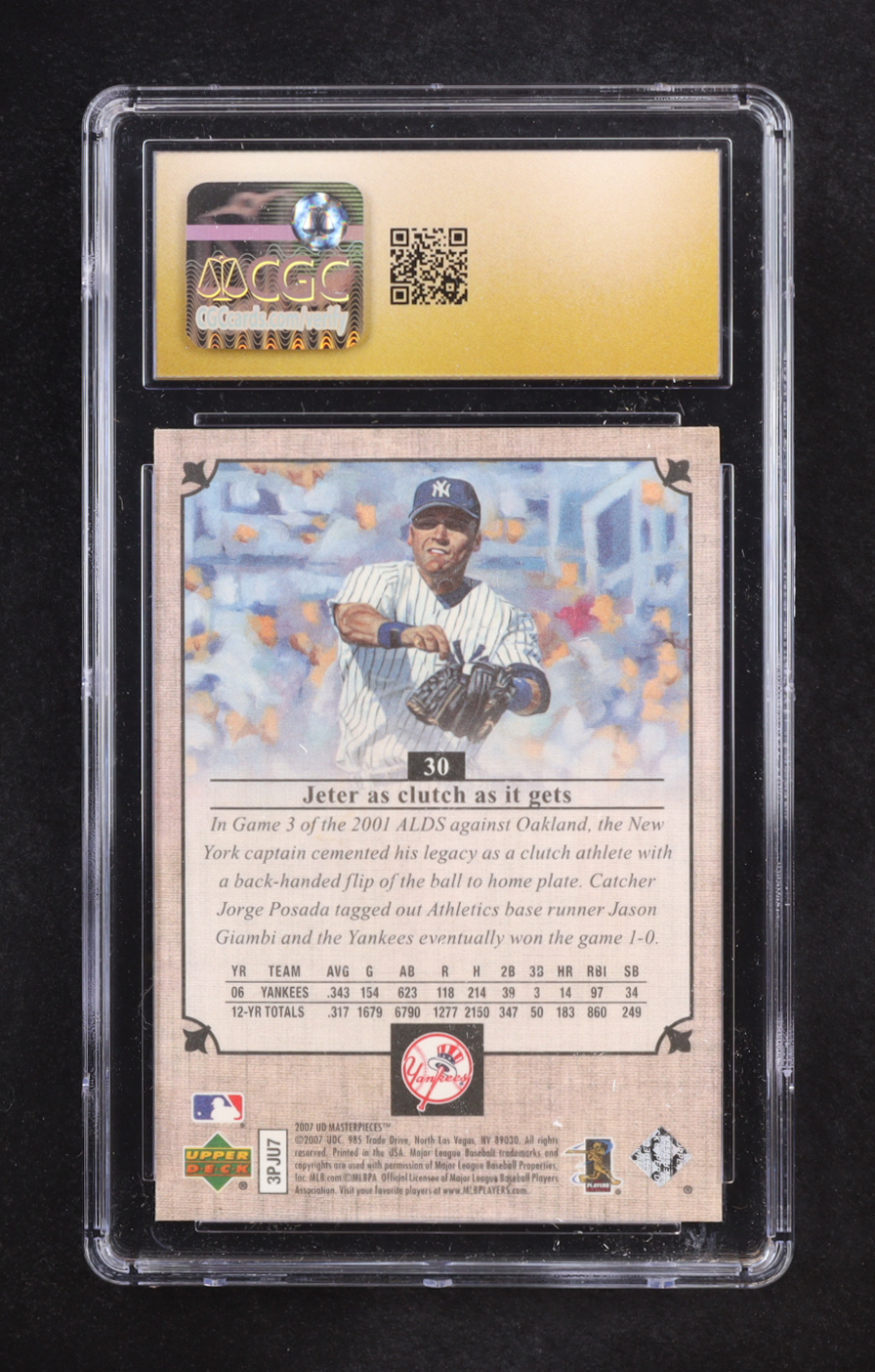 Derek Jeter 2007 Upper Deck Masterpieces #30 (CGC 10 | Pristine Black Label) at PristineAuction.com Derek Jeter 2007 Upper Deck Masterpieces #30 (CGC 10 | Pristine Black Label) at PristineAuction.com