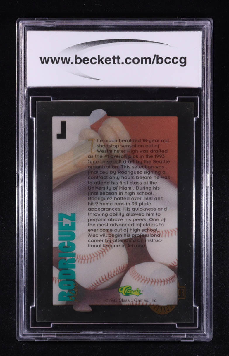 Alex Rodriguez 1993 Classic Four Sport Acetates #9 (BCCG 10) at PristineAuction.com Alex Rodriguez 1993 Classic Four Sport Acetates #9 (BCCG 10) at PristineAuction.com