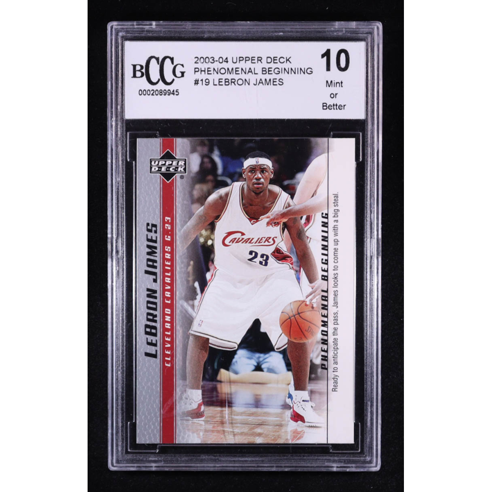 LeBron James 2003-04 Upper Deck Phenomenal Beginning LeBron James #19 RC (BCCG 10) at PristineAuction.com