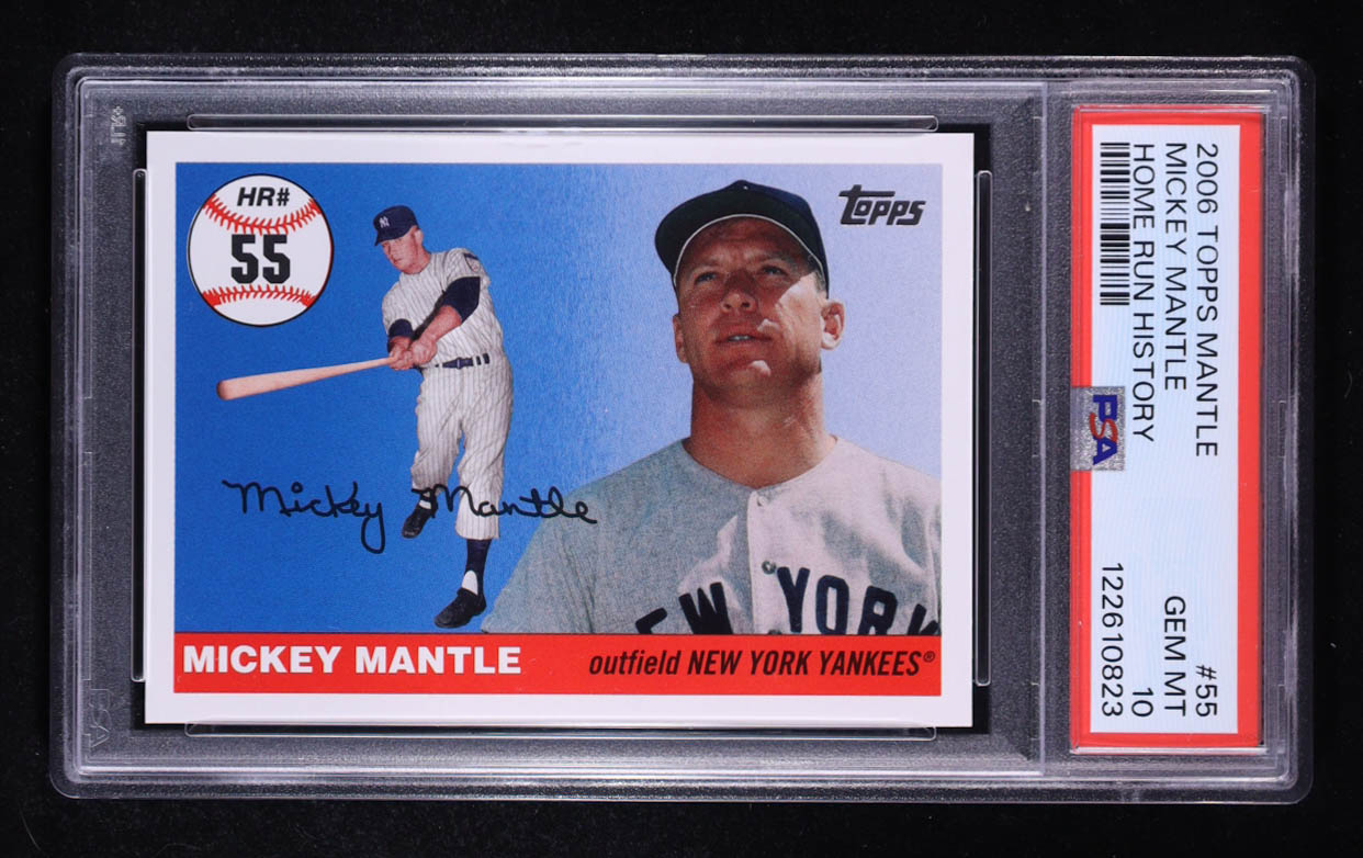 Mickey Mantle 2006 Topps Mantle Home Run History #55 (PSA 10) at PristineAuction.com Mickey Mantle 2006 Topps Mantle Home Run History #55 (PSA 10) at PristineAuction.com