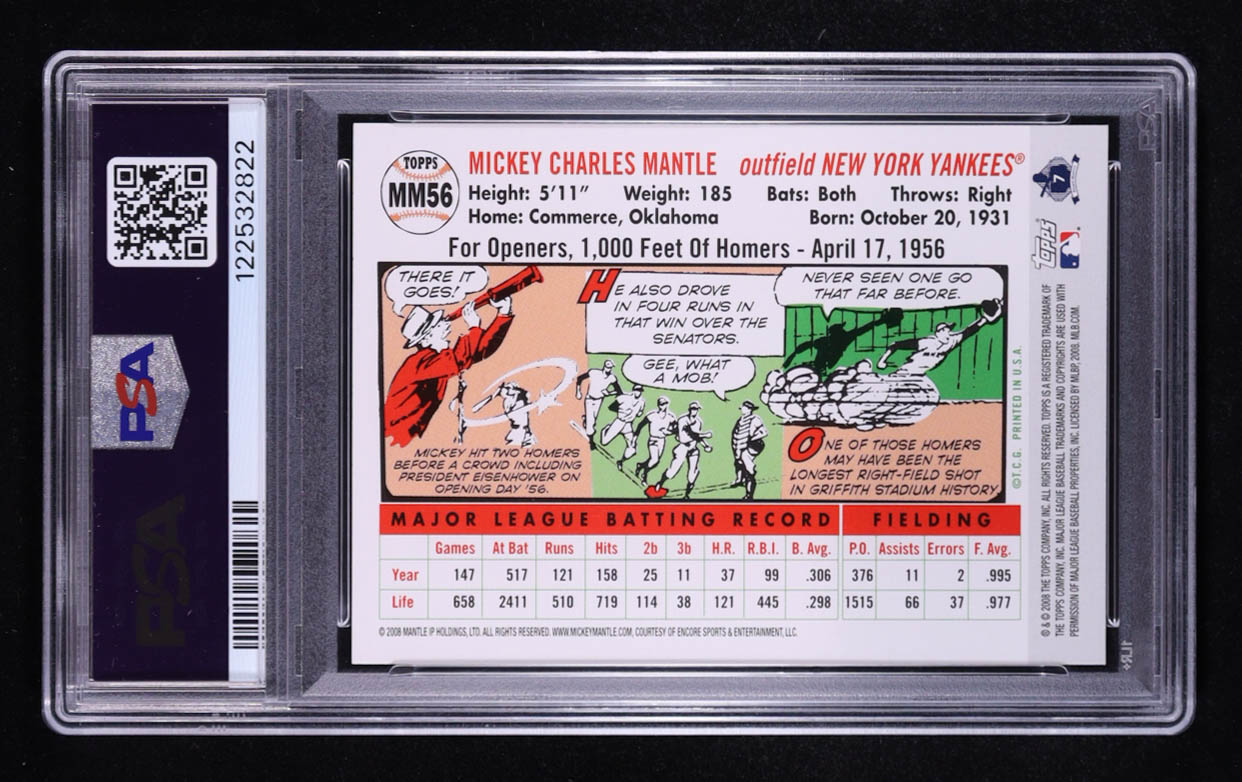 Mickey Mantle 2008 Topps Mantle Story #MM56 (PSA 10) at PristineAuction.com Mickey Mantle 2008 Topps Mantle Story #MM56 (PSA 10) at PristineAuction.com