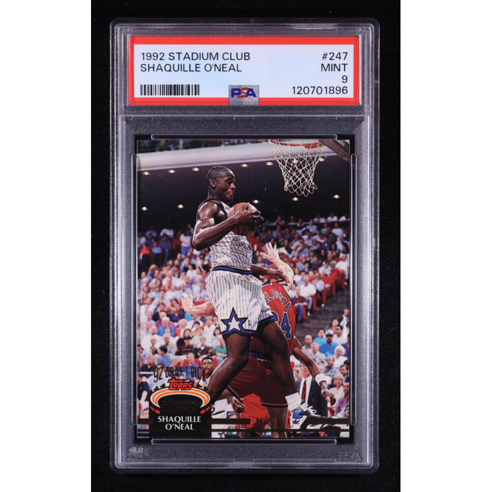 Shaquille O'Neal 1992 Topps Stadium Club #247 RC (PSA 9) at PristineAuction.com