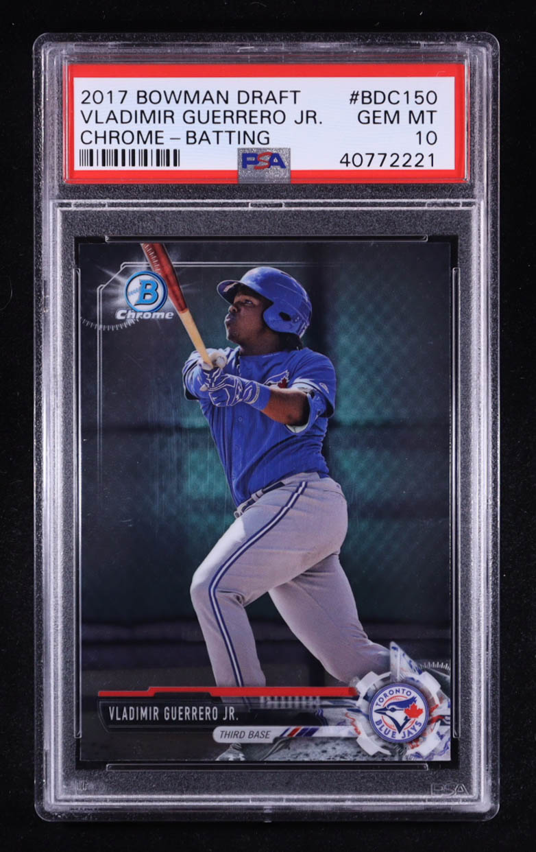 Vladimir Guerrero Jr. 2017 Bowman Chrome Draft #BDC150 RC (PSA 10) at PristineAuction.com Vladimir Guerrero Jr. 2017 Bowman Chrome Draft #BDC150 RC (PSA 10) at PristineAuction.com