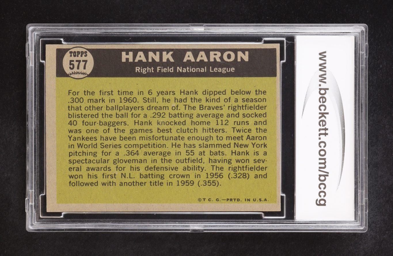 Hank Aaron 1961 Topps #577 AS (BCCG 9) at PristineAuction.com Hank Aaron 1961 Topps #577 AS (BCCG 9) at PristineAuction.com
